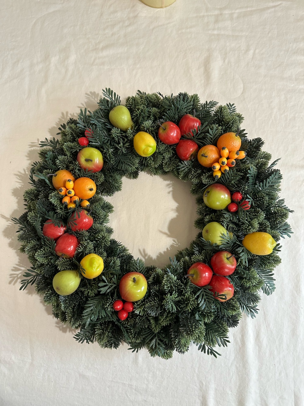 Vintage Williamsburg Style Faux Fruit and Greenery Wreath